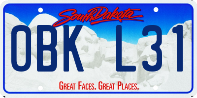 SD license plate 0BKL31