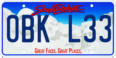SD license plate 0BKL33