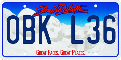 SD license plate 0BKL36