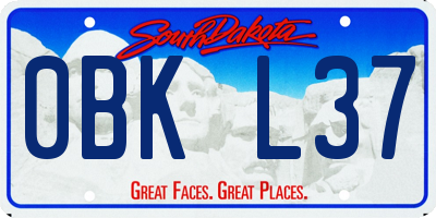SD license plate 0BKL37