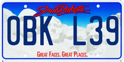 SD license plate 0BKL39