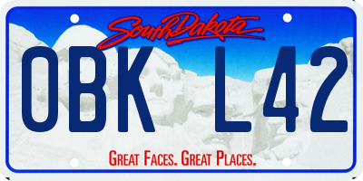 SD license plate 0BKL42