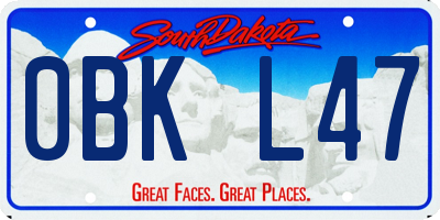 SD license plate 0BKL47