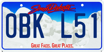 SD license plate 0BKL51