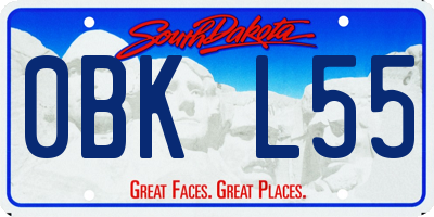 SD license plate 0BKL55