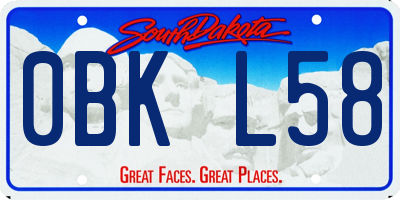 SD license plate 0BKL58