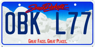 SD license plate 0BKL77