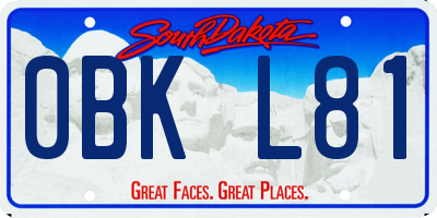 SD license plate 0BKL81