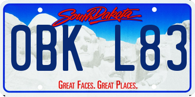 SD license plate 0BKL83