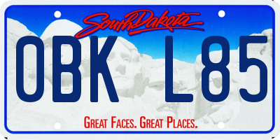 SD license plate 0BKL85