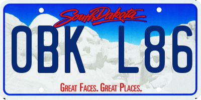 SD license plate 0BKL86