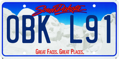 SD license plate 0BKL91