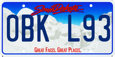 SD license plate 0BKL93