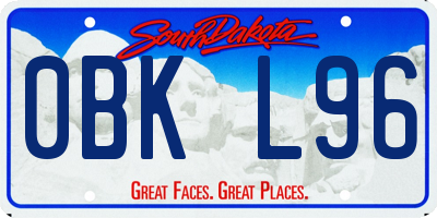 SD license plate 0BKL96