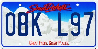 SD license plate 0BKL97