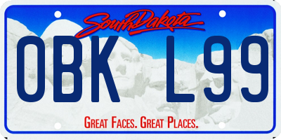 SD license plate 0BKL99
