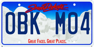 SD license plate 0BKM04