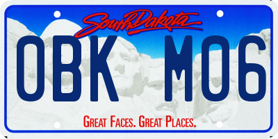 SD license plate 0BKM06