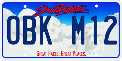 SD license plate 0BKM12