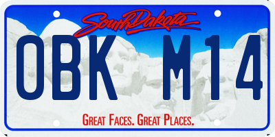 SD license plate 0BKM14