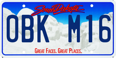 SD license plate 0BKM16