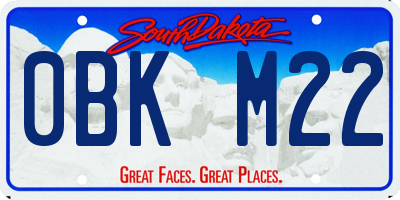 SD license plate 0BKM22