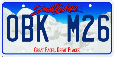 SD license plate 0BKM26
