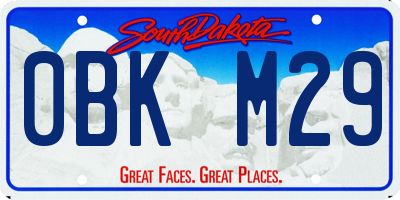 SD license plate 0BKM29
