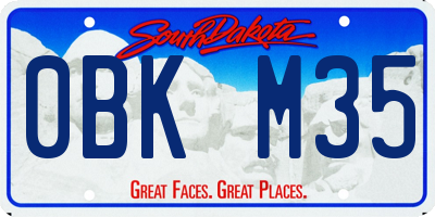 SD license plate 0BKM35