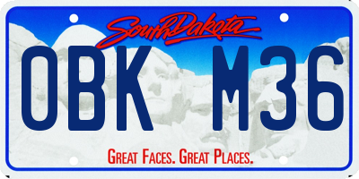 SD license plate 0BKM36