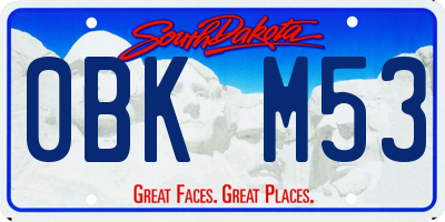 SD license plate 0BKM53