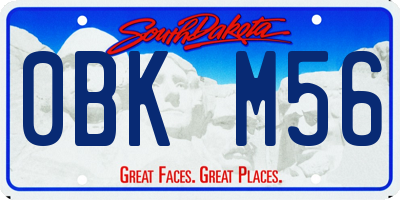 SD license plate 0BKM56