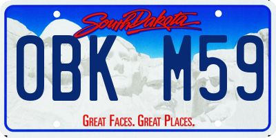 SD license plate 0BKM59