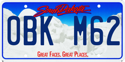 SD license plate 0BKM62