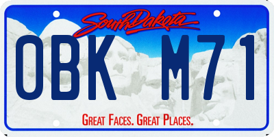 SD license plate 0BKM71