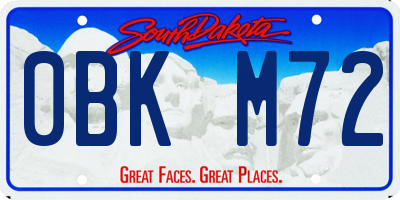 SD license plate 0BKM72