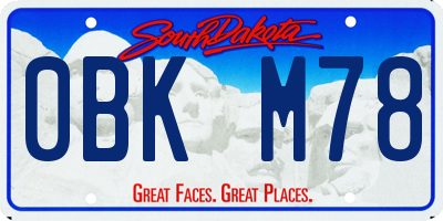 SD license plate 0BKM78