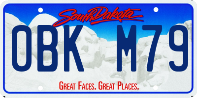 SD license plate 0BKM79
