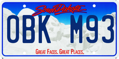 SD license plate 0BKM93