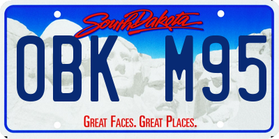 SD license plate 0BKM95