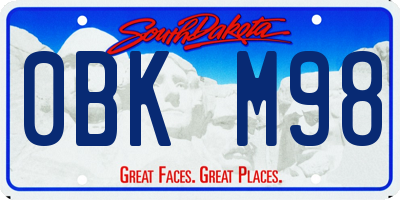 SD license plate 0BKM98