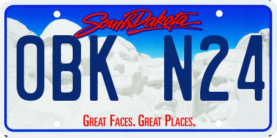 SD license plate 0BKN24