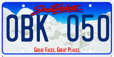 SD license plate 0BKO50