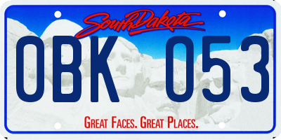 SD license plate 0BKO53