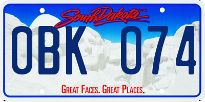 SD license plate 0BKO74