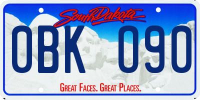 SD license plate 0BKO90