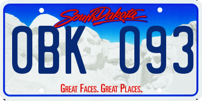 SD license plate 0BKO93