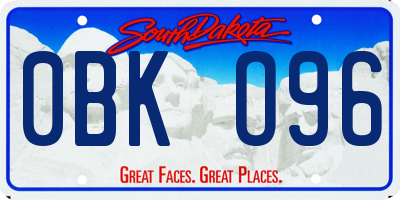 SD license plate 0BKO96