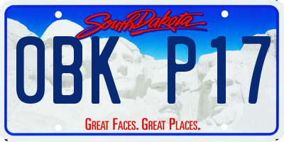 SD license plate 0BKP17