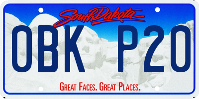 SD license plate 0BKP20
